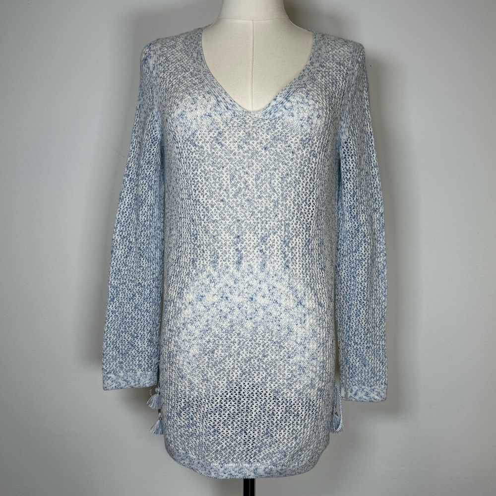 Talbots 100% Pima Cotton Loose Knit Lightweight V-Neck Sweater Women’s Size XS